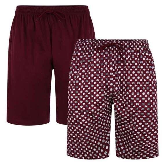 KAM Men's Big Size Extra Comfortable Twin Pack Plain And Printed Lounge Wear Shorts (KBS876) XXL-8XL, 2 Colour