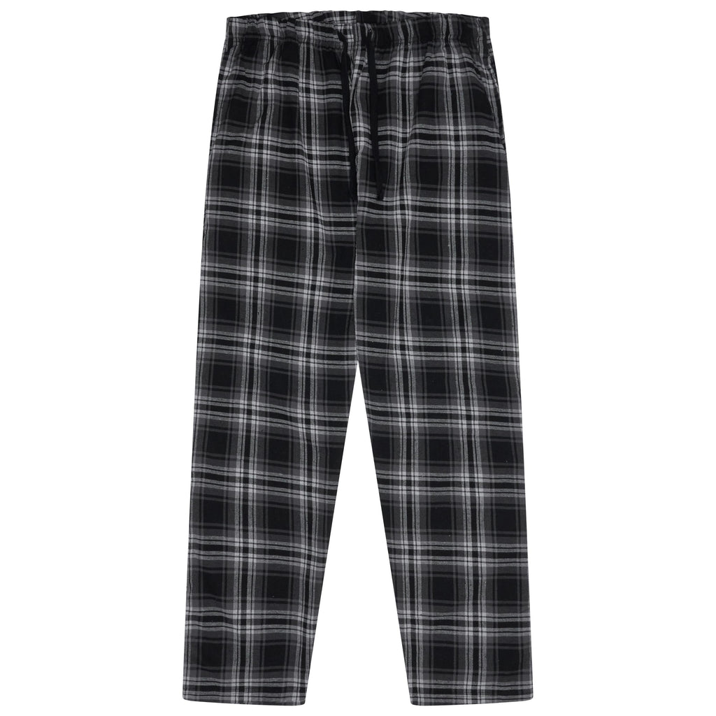Kruxader Men's Pyjama Set Black Check Cotton Long Sleeve S–4XL