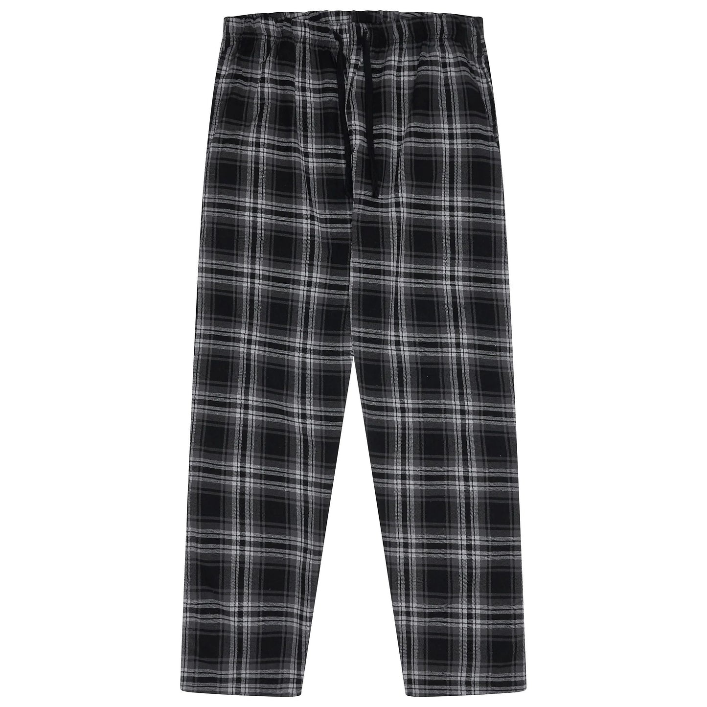 Kruxader Men's Pyjama Set Black Check Cotton Long Sleeve S–4XL