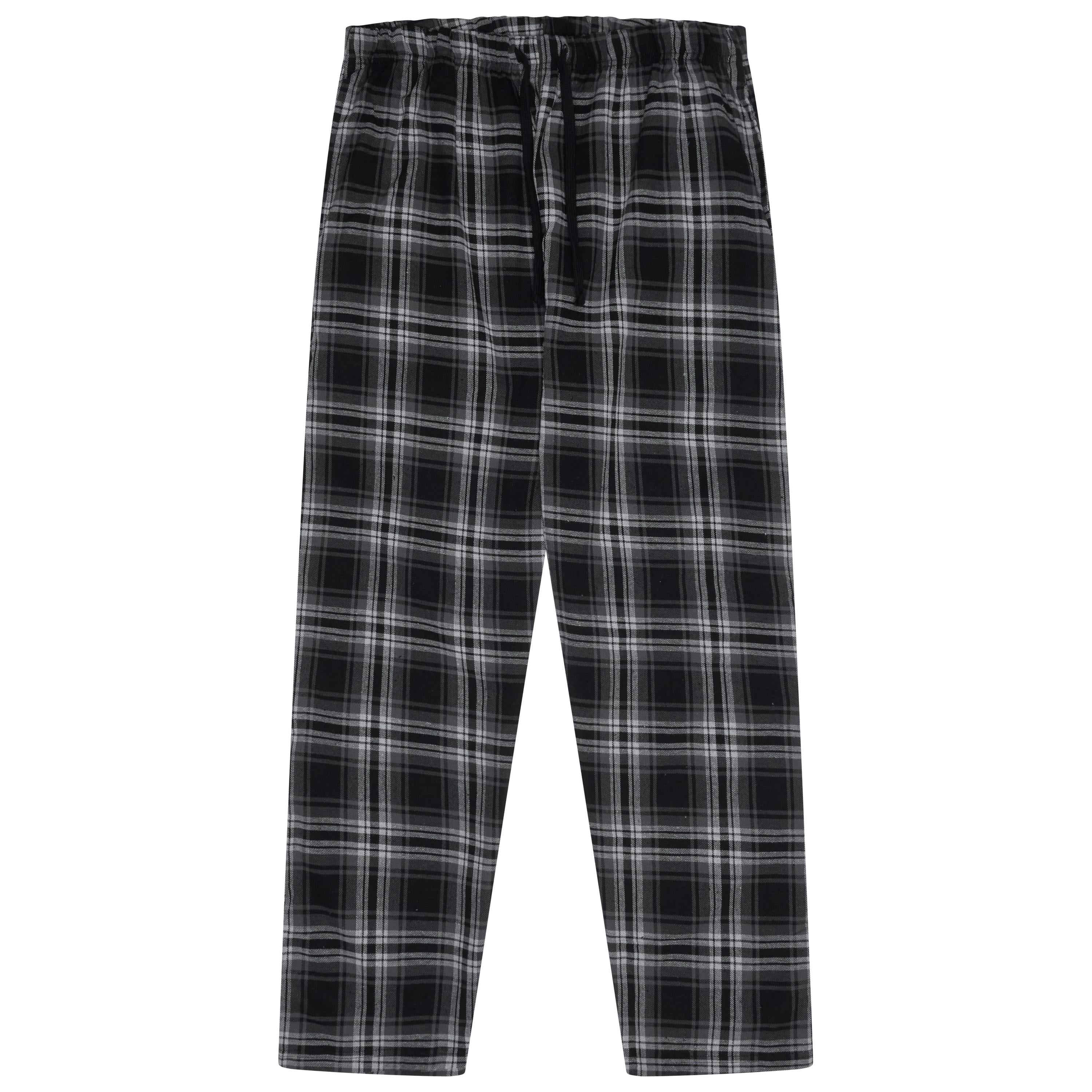 Kruxader Men's Pyjama Set Black Check Cotton Long Sleeve S–4XL