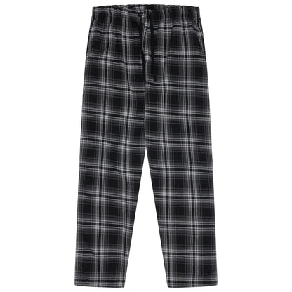 Kruxader Men's Pyjama Set Black Check Cotton Long Sleeve S–4XL