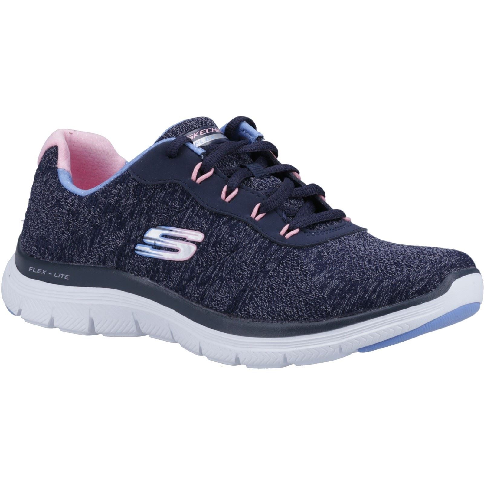 Skechers (GAR149570) Women's Flex Appeal 4.0 Fresh Move Trainers in Navy/Multicoloured 3 to 8