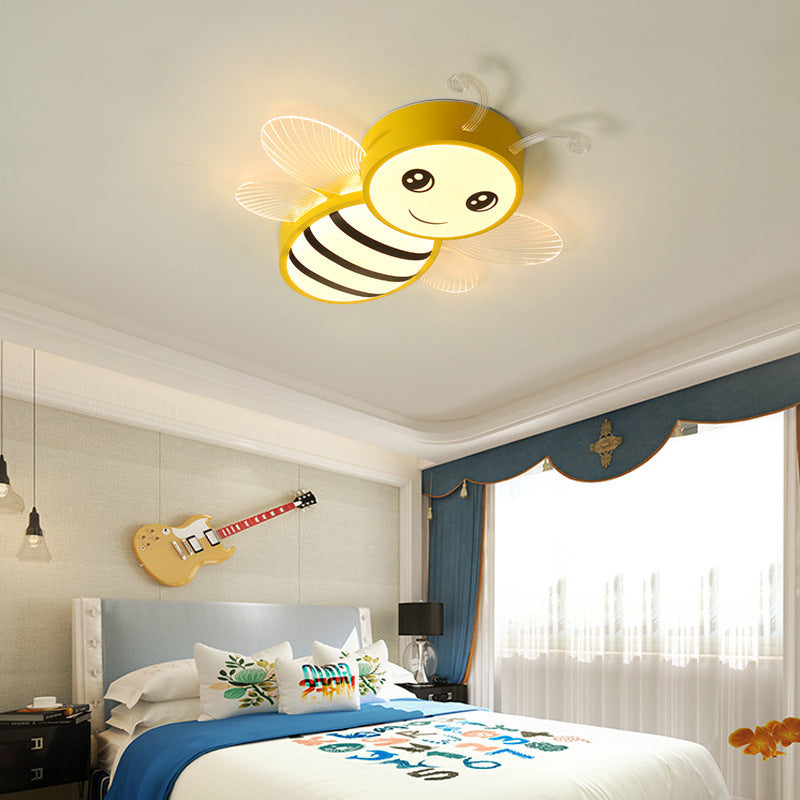 Children's Bee Bedroom Led Ceiling Lamp