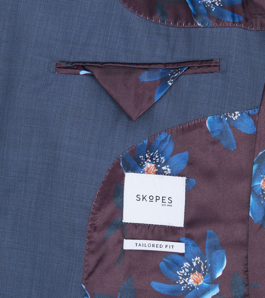 Skopes Remo Wool Rich Suit Tailored Fit Jacket For Men in Blue, 36S-62L
