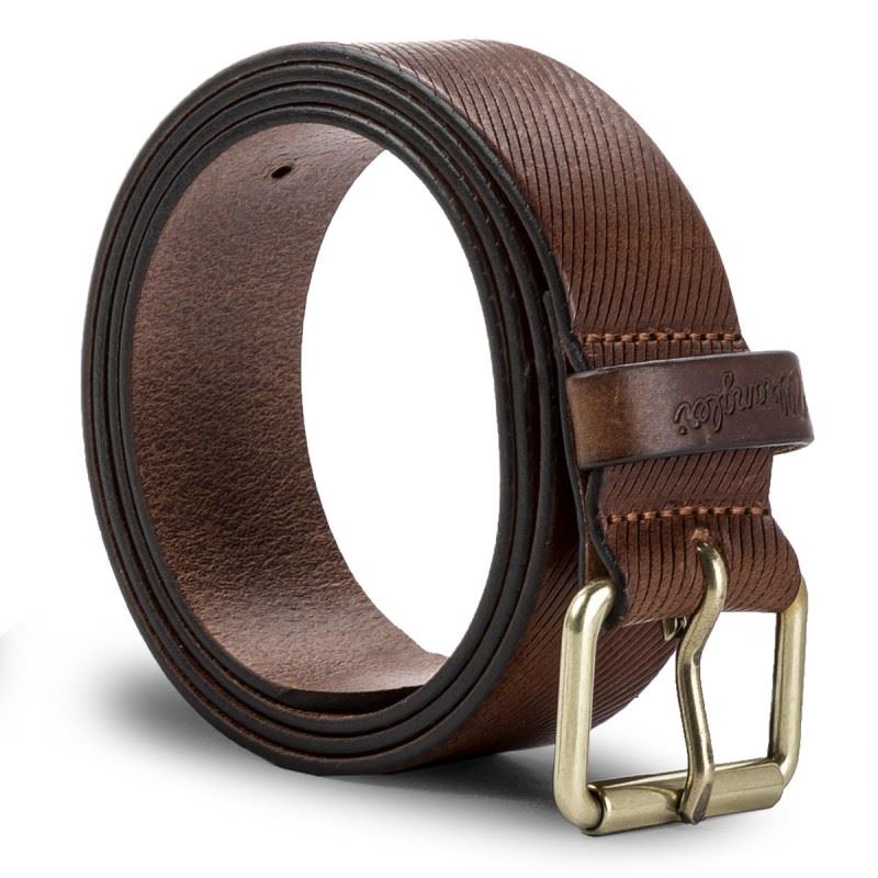 Wrangelr Geniune Leather Roller Buckle Belt in Cognac