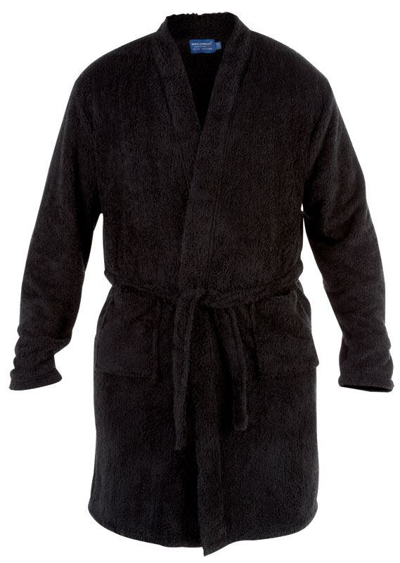D555 Micro Fleece Soft Touch Gown in Black in Size 1XL to 6XL