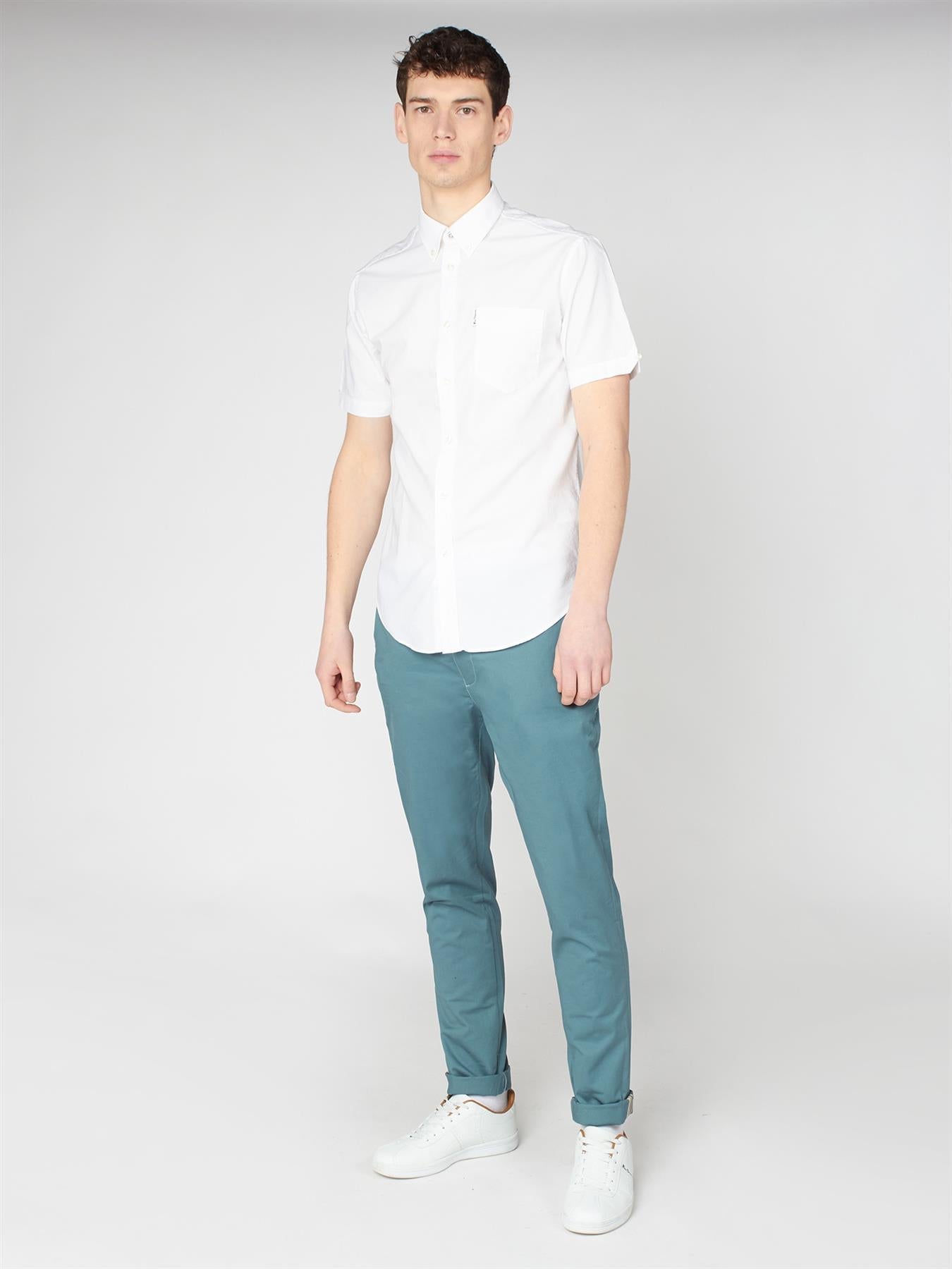 Ben Sherman Mens Big Size Short Sleeve Organic Cotton Oxford Shirt (65095) 2XL-5XL, 4 Colours