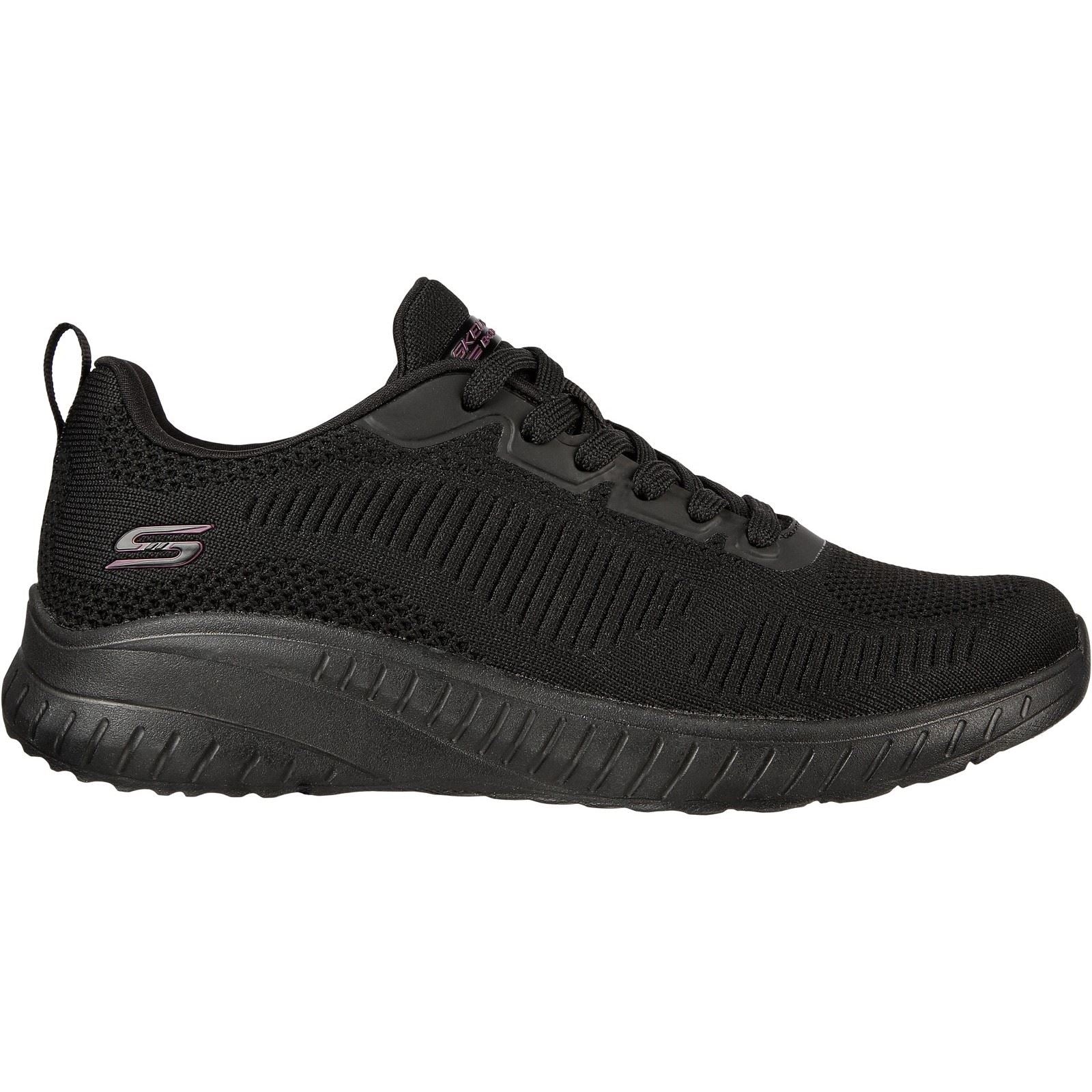 Skechers (GAR117209W) Women's Bob Squad Chaos Face Off Wide Trainer in Black 4 to 8