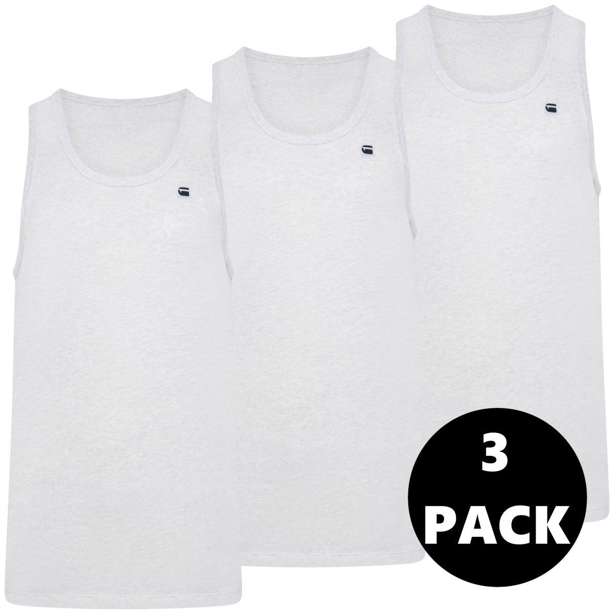 G-Star Men's Cotton Crew Neck Vest | Sleeveless Regular Fit | Grey Marl | S-2XL