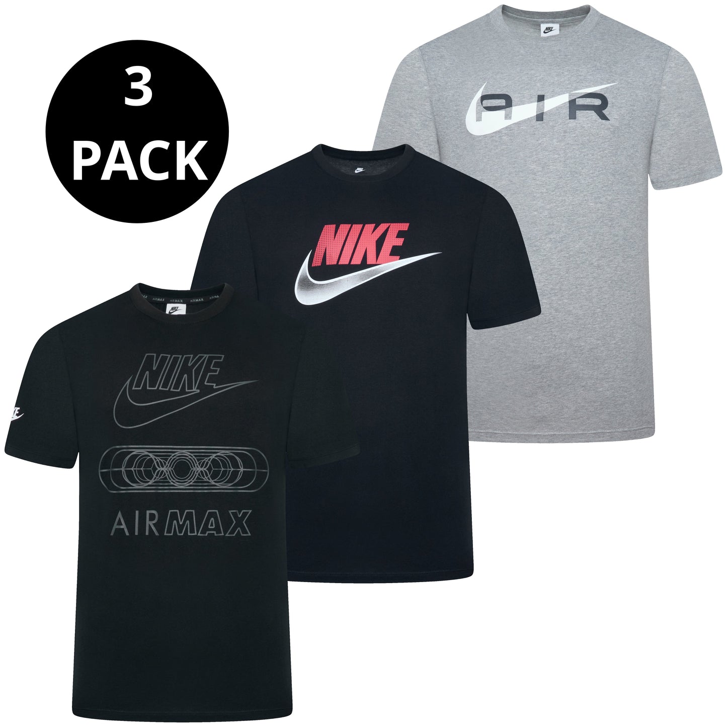 Nike Men's Graphic Print T-Shirt | Black, Grey & Multi