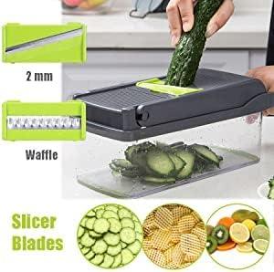 Vegetable Chopper, 12-in-1 Mandoline Slicer with Container, OLIYA