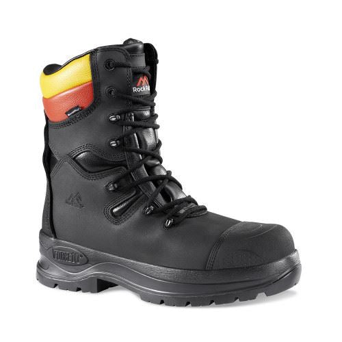 Rock Fall RF810 Arc High Leg Waterproof Electrical Hazard Safety Boot in 5 to 12, Black