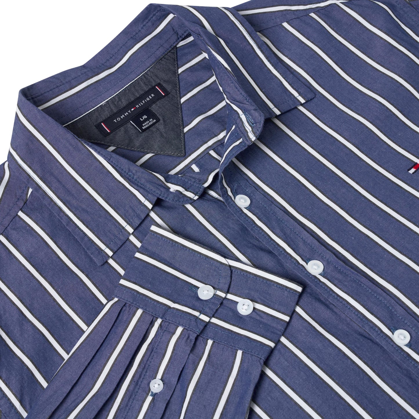 Tommy Hilfiger Men's Striped Fitted Shirt | Dark Blue & Light Blue