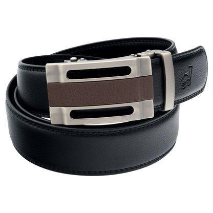 QHA Men's Ratchet Leather Belt Automatic Buckle 35mm Holeless Q33