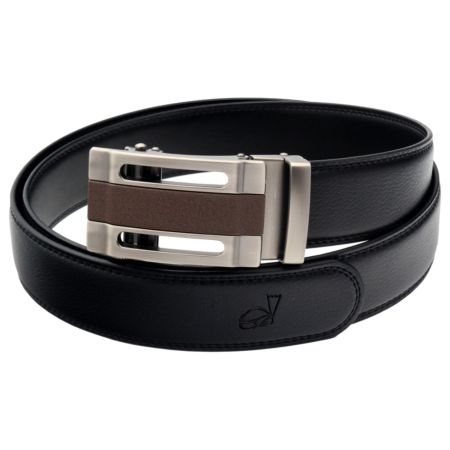 QHA Mens Ratchet Leather Belt Automatic Buckle 35mm Wide Q33