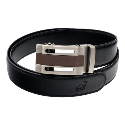 QHA Men's Ratchet Leather Belt Automatic Buckle 35mm Holeless Q33