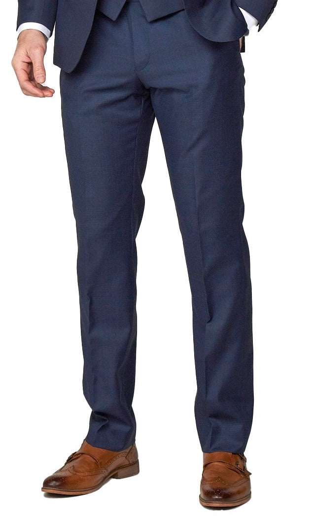 SCOTT Classic Fit Wool Blend Ink Blue Suit Trousers SS15157 Size 34 - 60