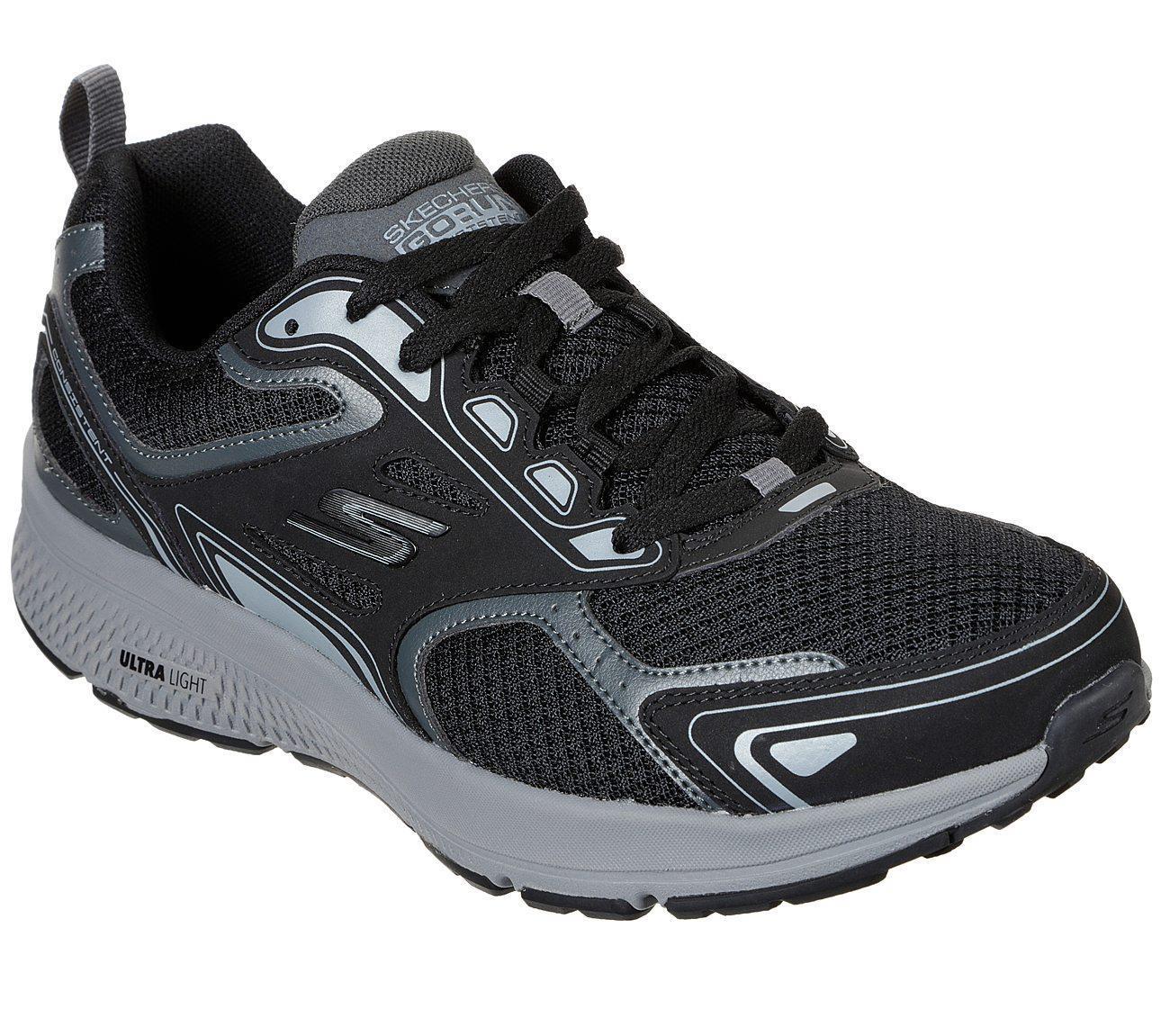 SKECHERS Men's Gorun Consistent Running/Gym Trainers in Black/Grey
