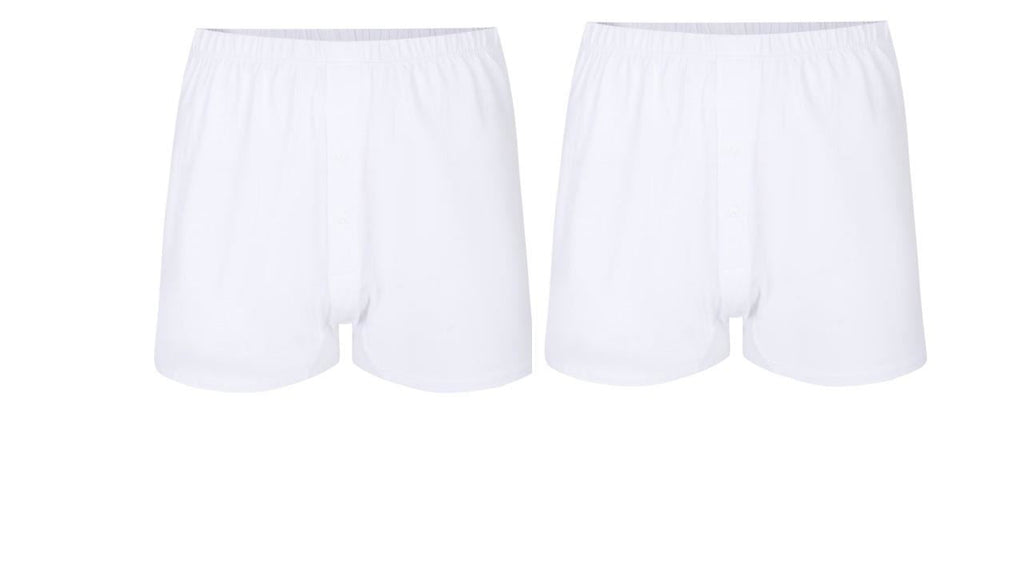 Espionage Big Size Twin Pack Jersey Boxer Shorts (U001) in White, 2XL to 8XL