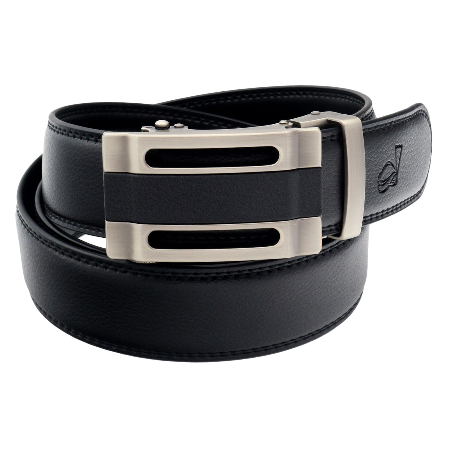 QHA Mens Ratchet Leather Belt Automatic Buckle 35mm Wide Q33