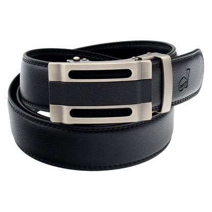 QHA Men's Ratchet Leather Belt Automatic Buckle 35mm Holeless Q33
