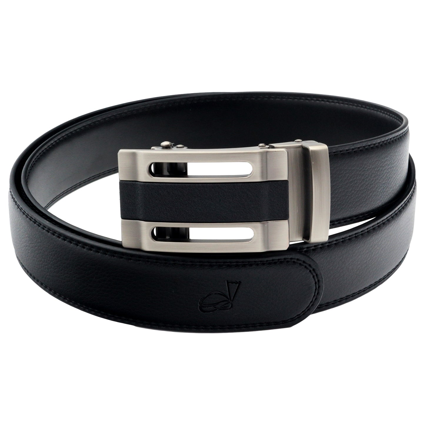 QHA Mens Ratchet Leather Belt Automatic Buckle 35mm Wide Q33