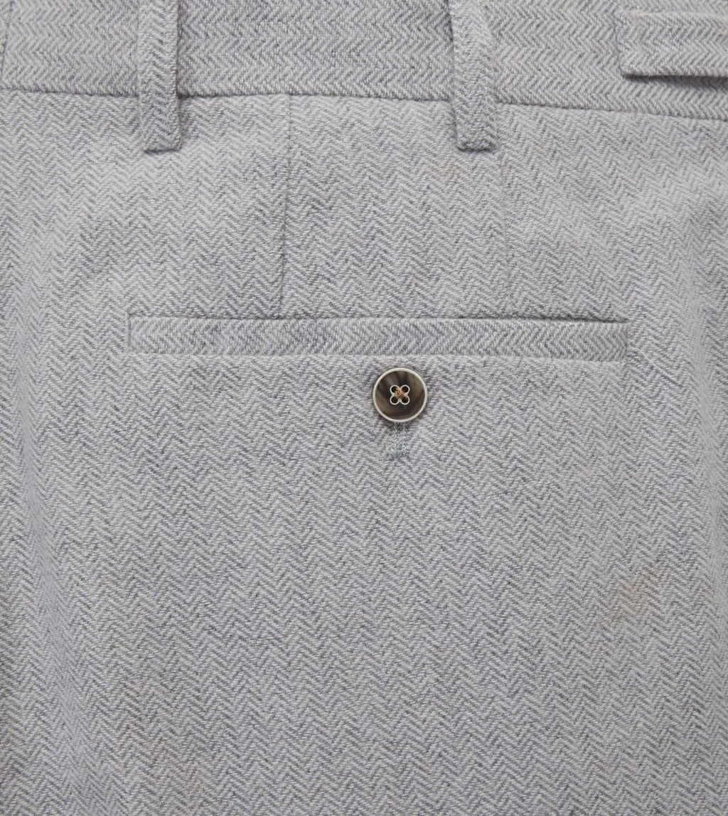 Skopes Jude Suit Trouser For Men's in Silver Herringbone, 28W to 52W