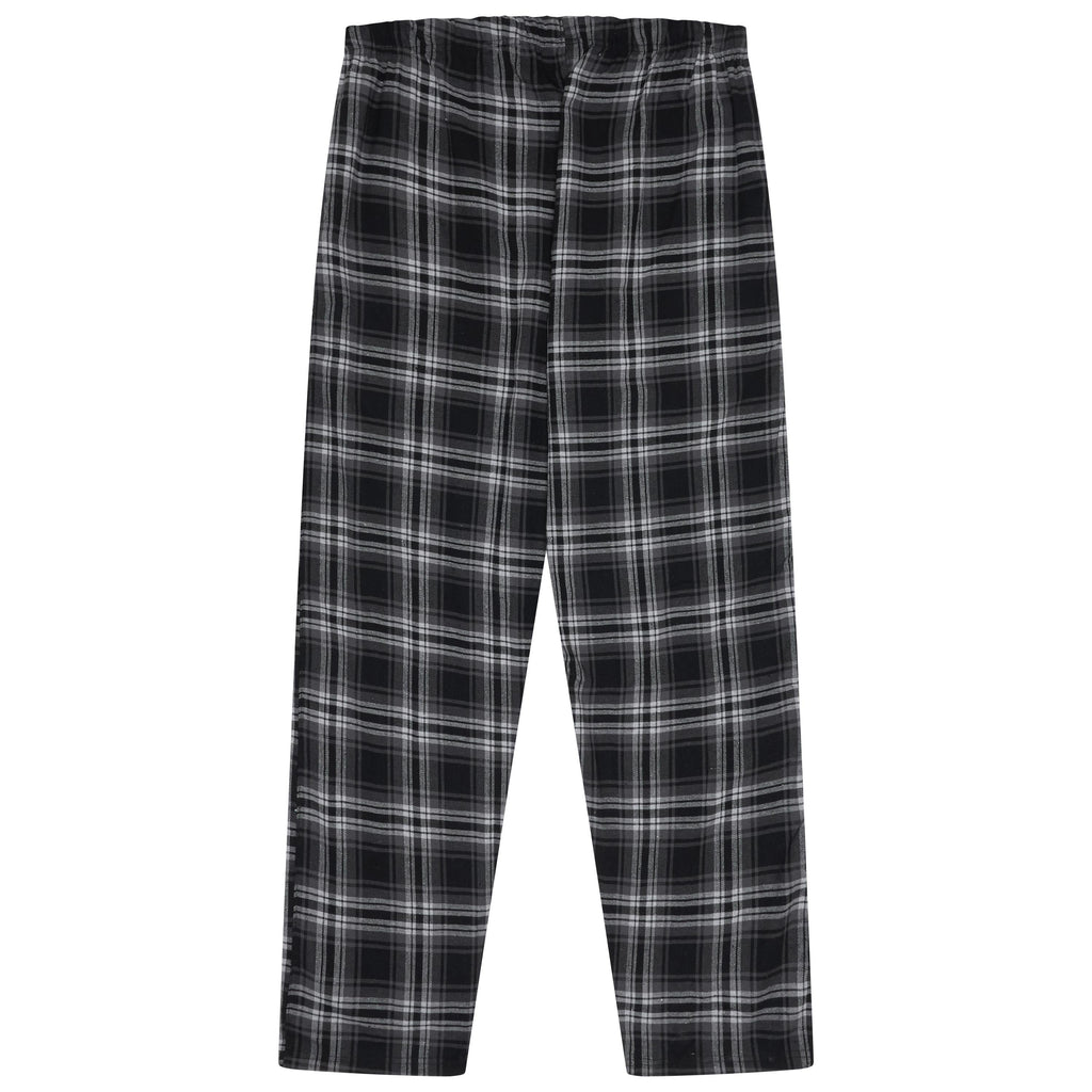 Kruxader Men's Pyjama Set Black Check Cotton Long Sleeve S–4XL