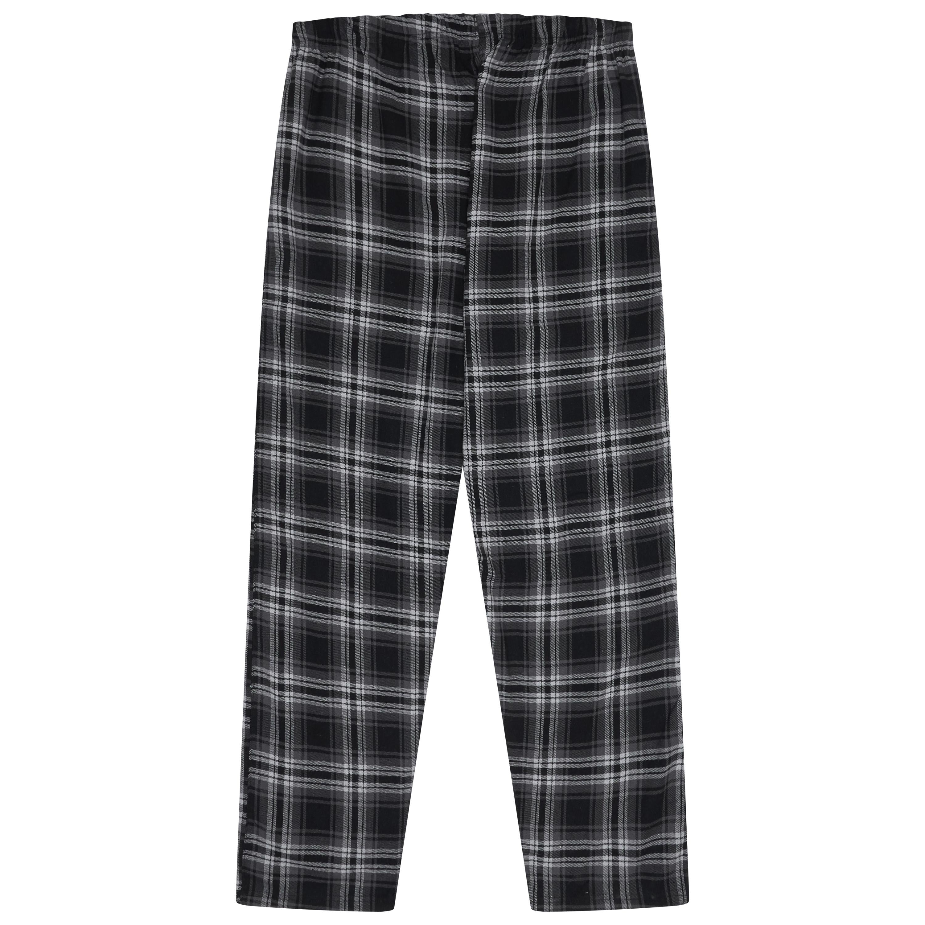 Kruxader Men's Pyjama Set Black Check Cotton Long Sleeve S–4XL