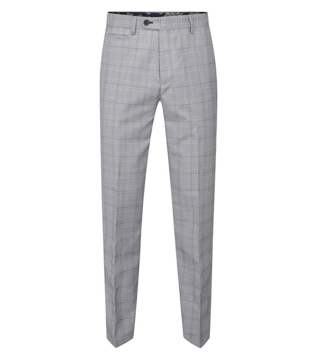 Skopes Men's Anello Check Tapered Fit Suit Trouser in Grey Waist 30 to 38