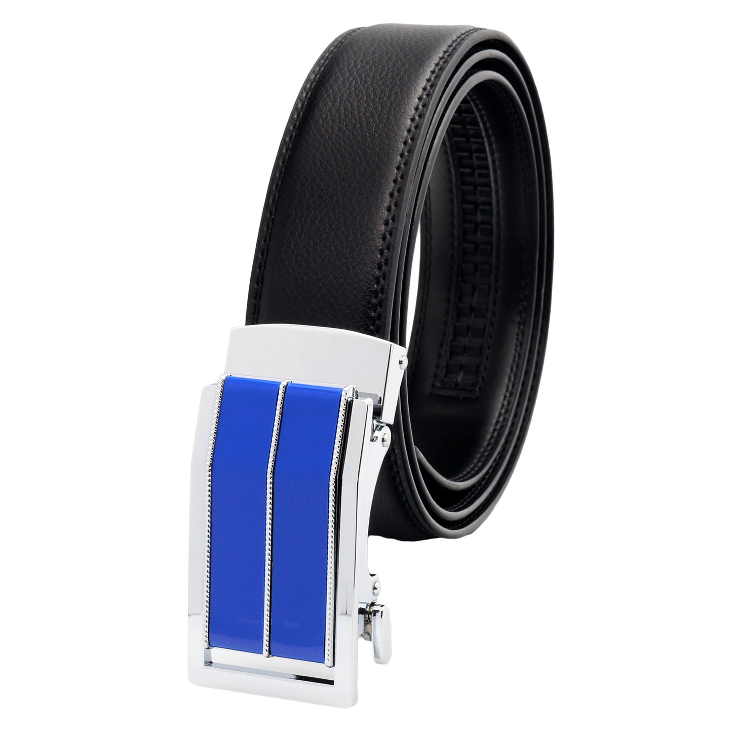 QHA Mens Ratchet Leather Belt Automatic Buckle 35mm Wide Q44