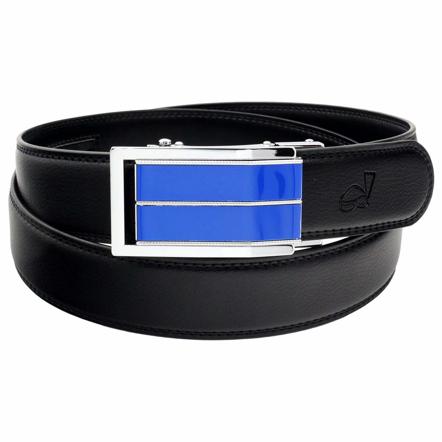 QHA Mens Ratchet Leather Belt Automatic Buckle 35mm Wide Q44