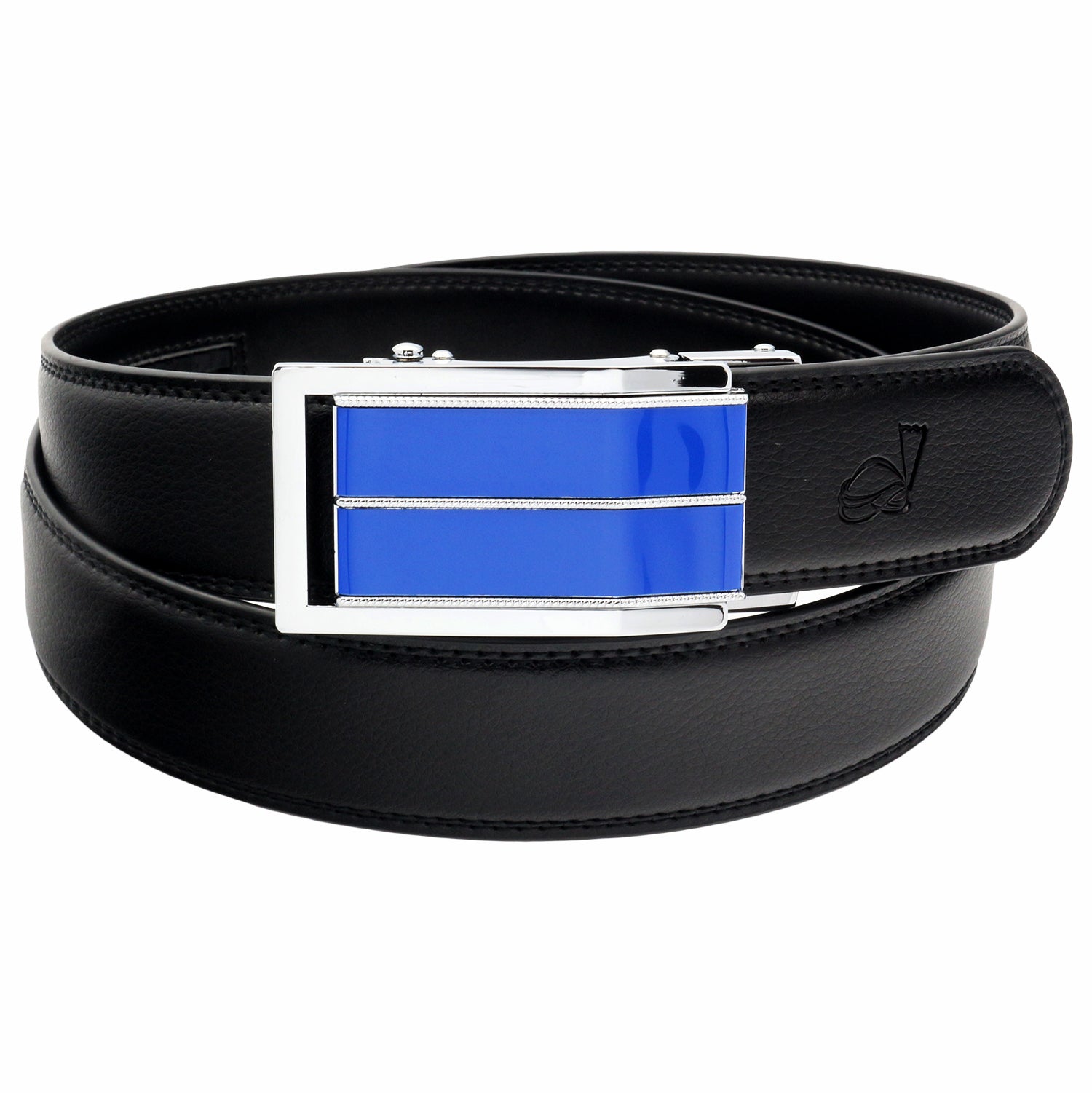 QHA Mens Ratchet Leather Belt Automatic Buckle 35mm Wide Q44