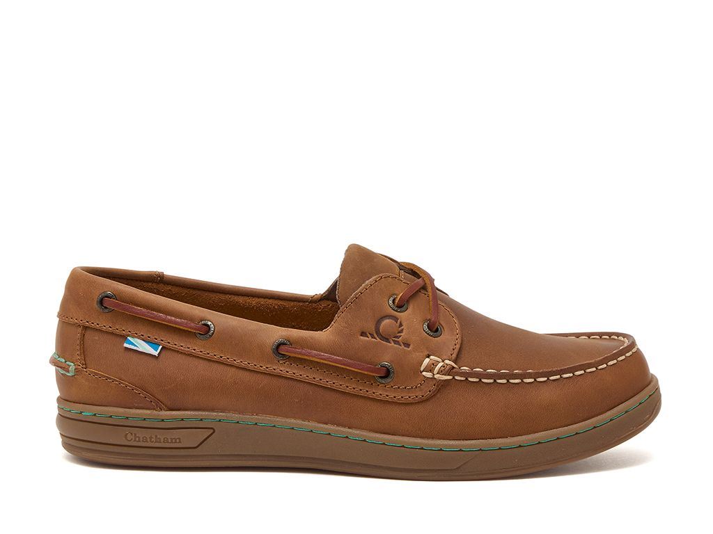 Chatham Leather Boat Shoes For Men - Deck Buton G2 in Walnut, 6-12