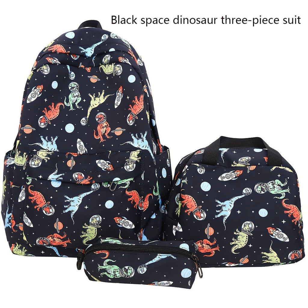3pcs Casual Shoulder Backpack Set, New Fashionable Simple Large Capacity Lightweight Casual Backpack