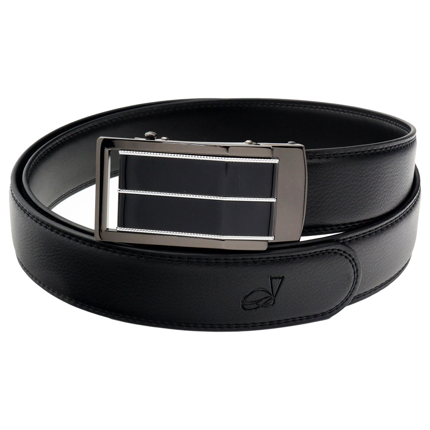 QHA Mens Ratchet Leather Belt Automatic Buckle 35mm Wide Q44