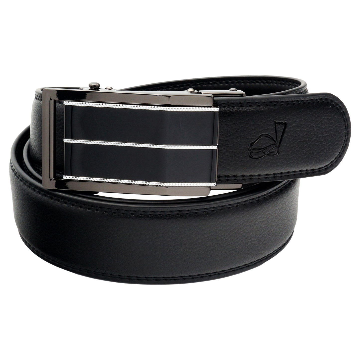 QHA Mens Ratchet Leather Belt Automatic Buckle 35mm Wide Q44