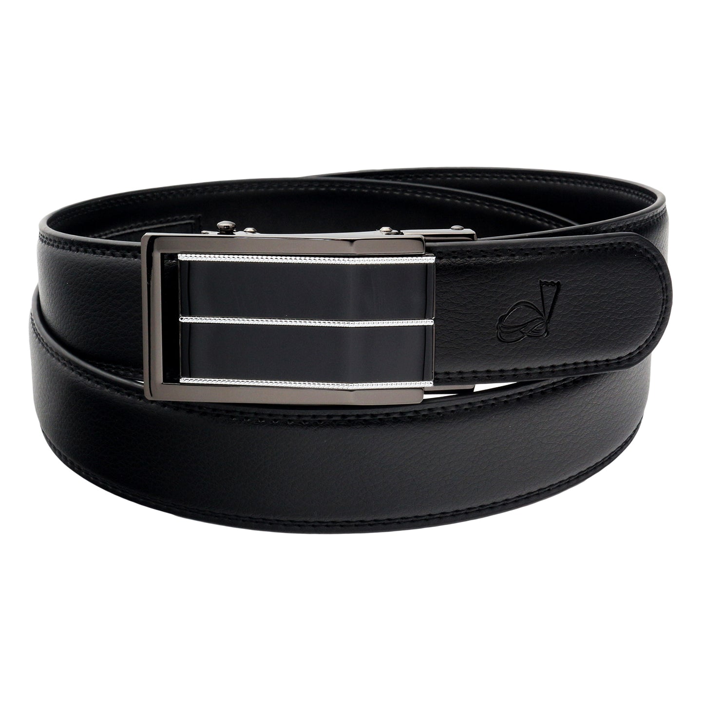 QHA Mens Ratchet Leather Belt Automatic Buckle 35mm Wide Q44