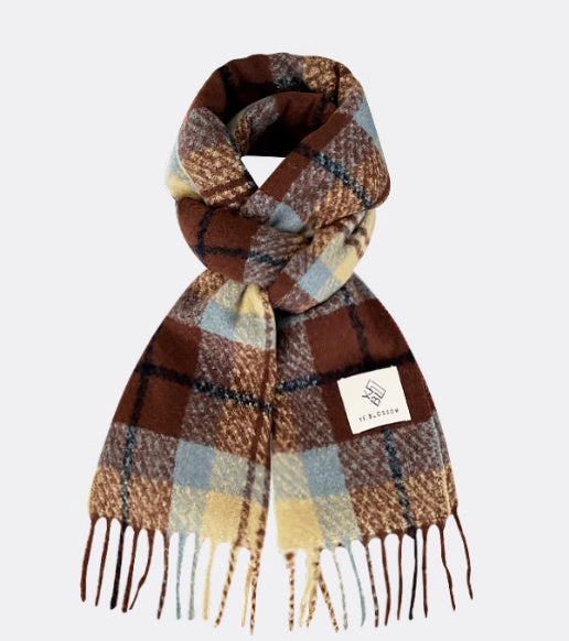 All-match Plaid Imitation Cashmere Women's Warm Scarf