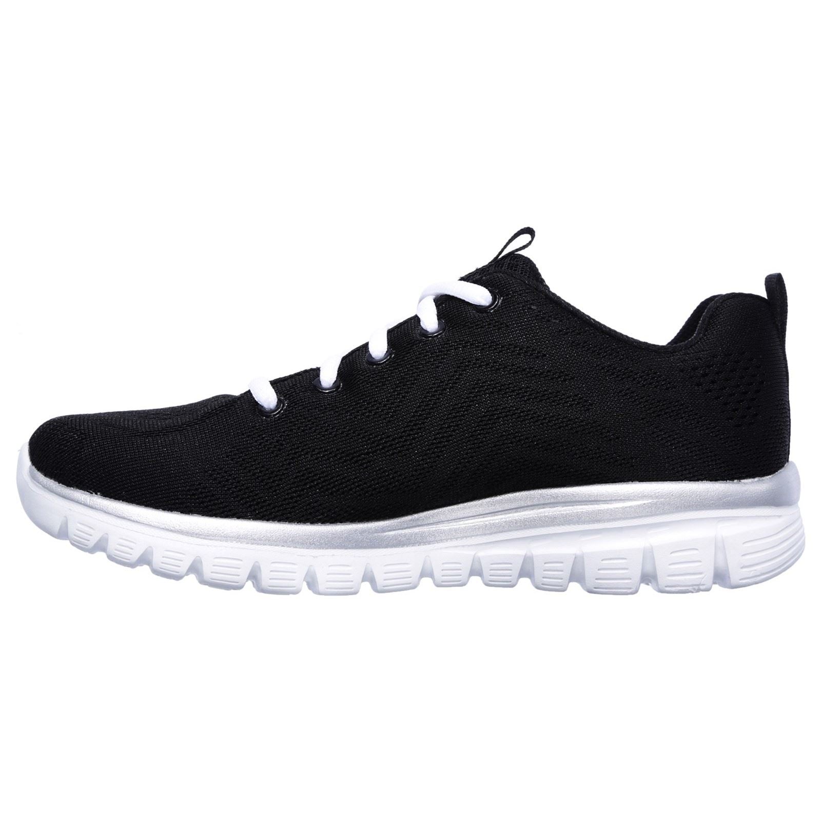 Skechers (GAR12615) Women's Graceful Get Connected Sports Shoe in Black/White 3 to 8