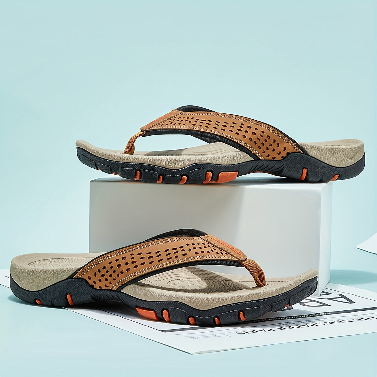 Vintage Fashion Outdoor Men'S Plus Size Round Toe Casual Slides