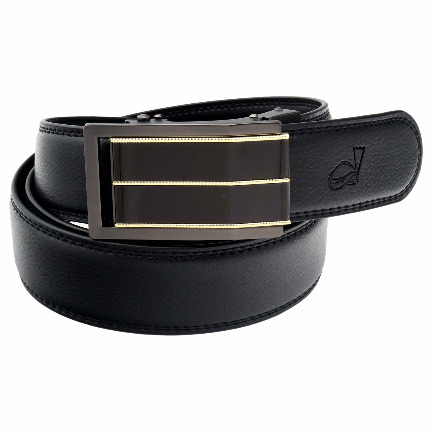 QHA Mens Ratchet Leather Belt Automatic Buckle 35mm Wide Q44