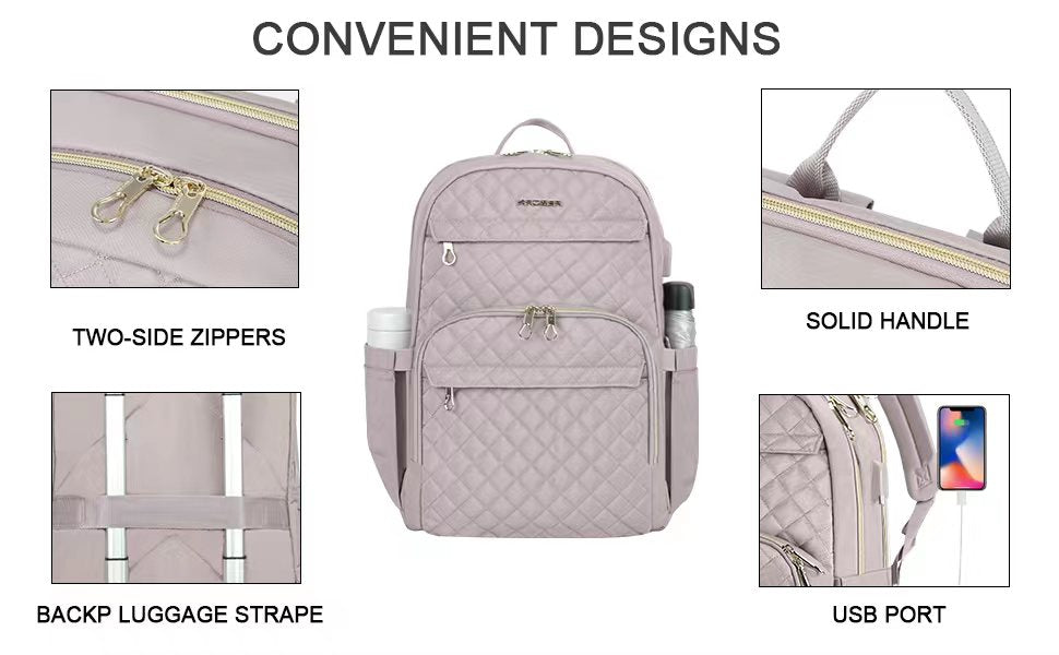 Laptop Backpack 15.6 Inch USB Charging Water Repellent Travel School Bag Kroser