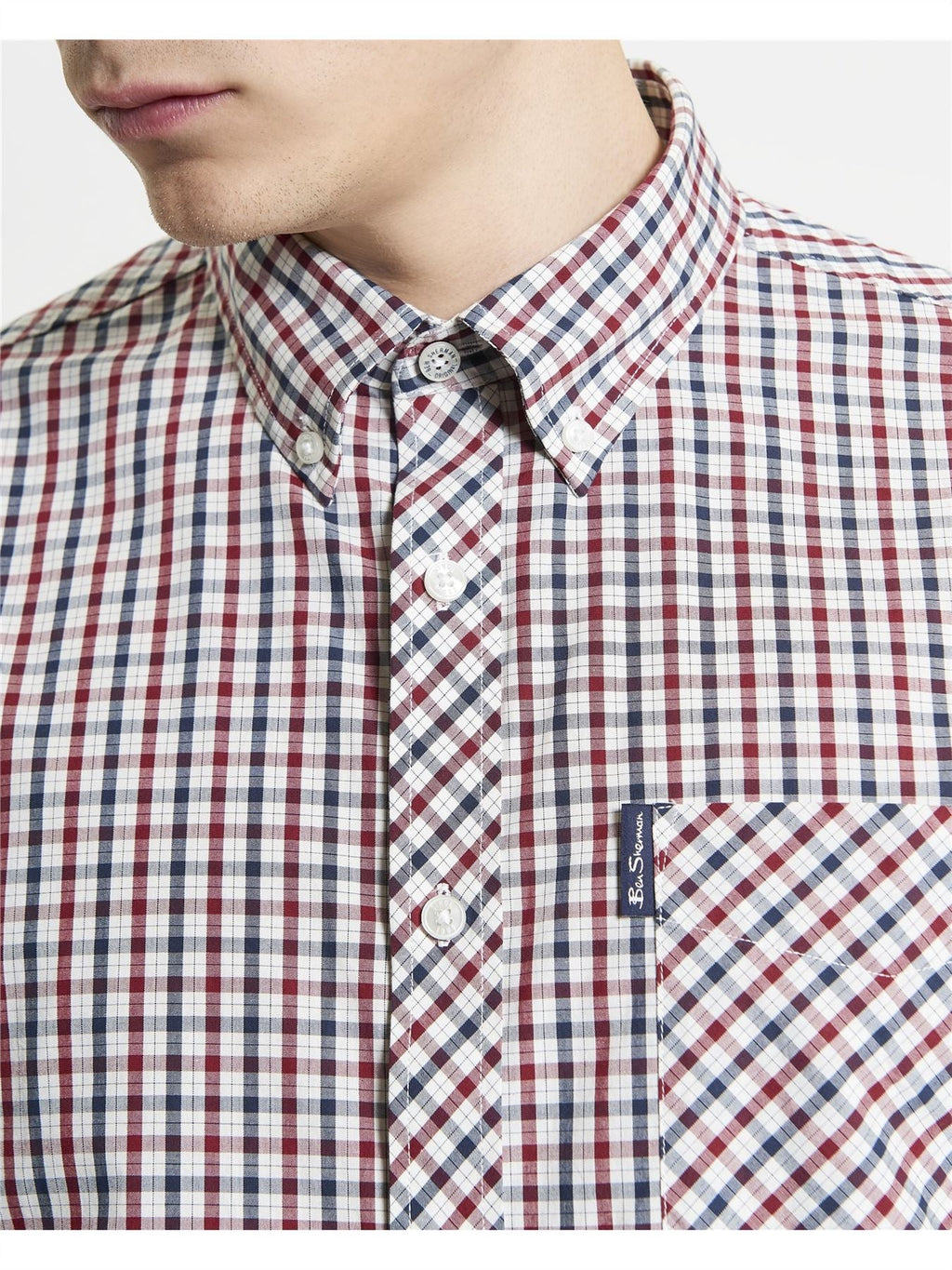 Ben Sherman Signature House Check Short Sleeve Shirt For Men in Corn, 2XL-5XL