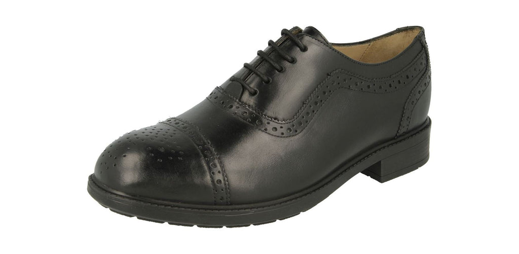 DB Mens Wide (2V Fit) Formal Lace Up Oxford Brogue Shoes (Lambeth) in Black Size 7