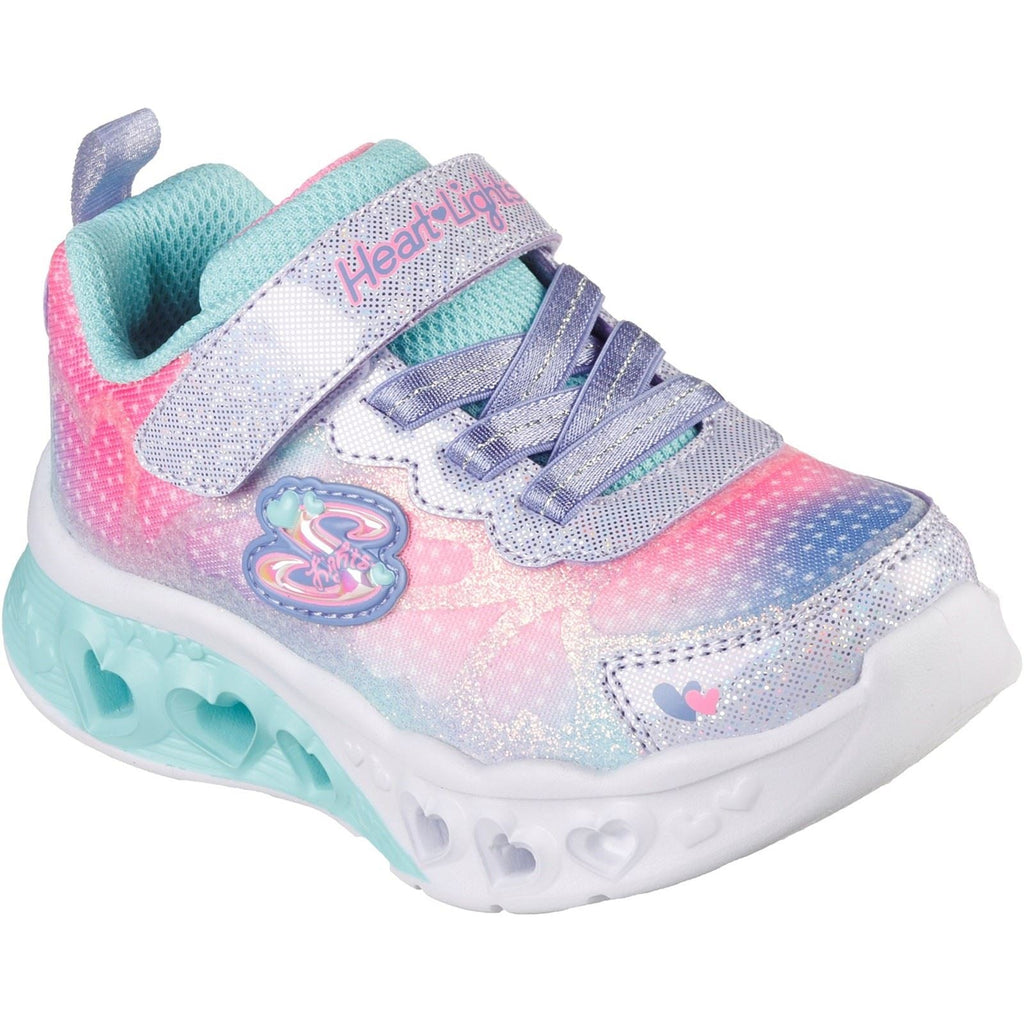 Skechers (GAR302315N) Childrens Sports Flutter Heart Lights Simply Love Shoes in UK 4 to 9