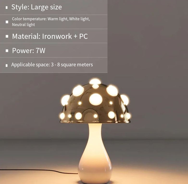 Mushroom Decorative Desk Lamp Bedroom Headboard Dimming Atmosphere Student Dormitory Desktop Night Light