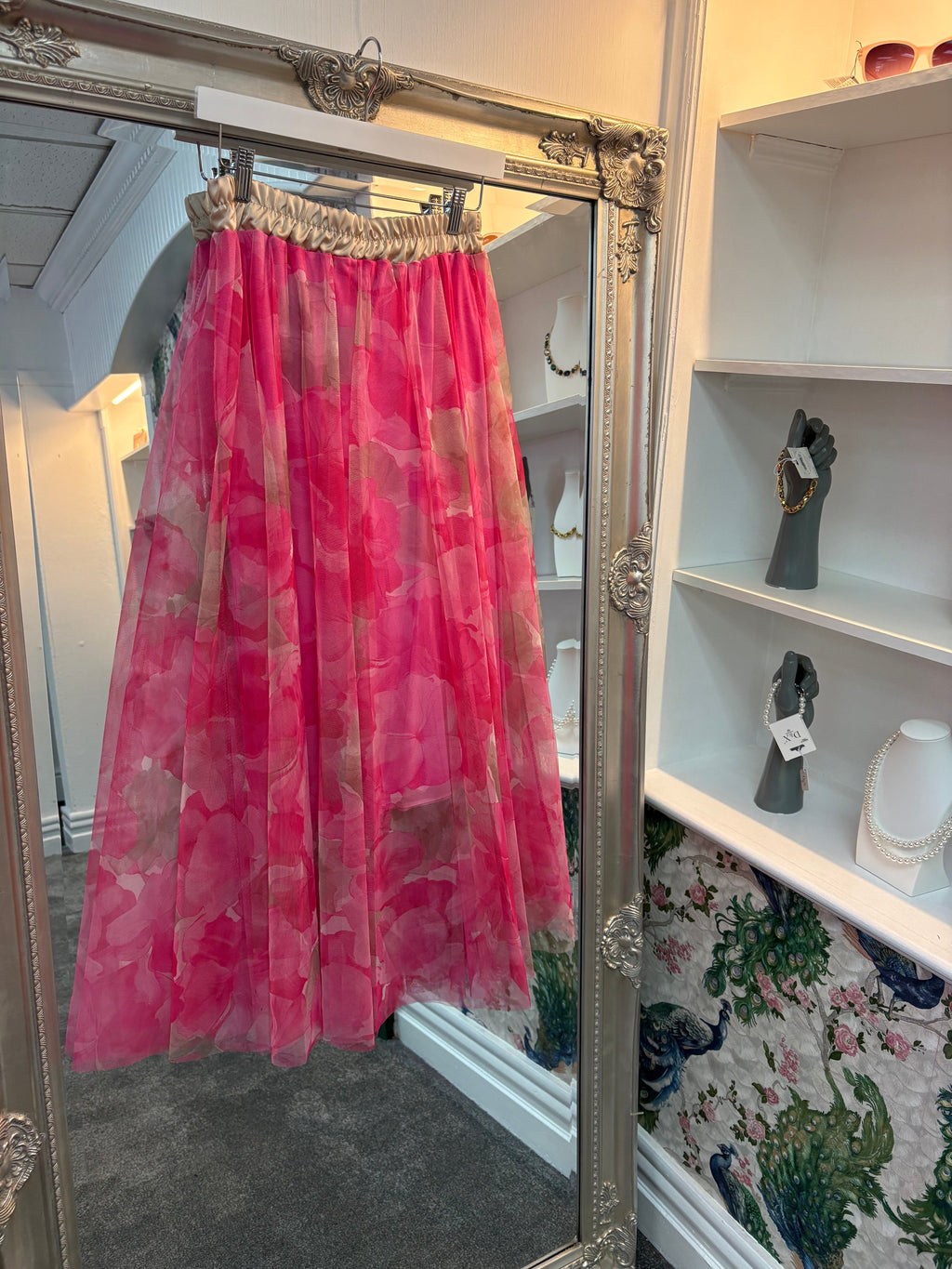 Luxtyle Floral Net Maxi Skirt – One Size Fits 8-16