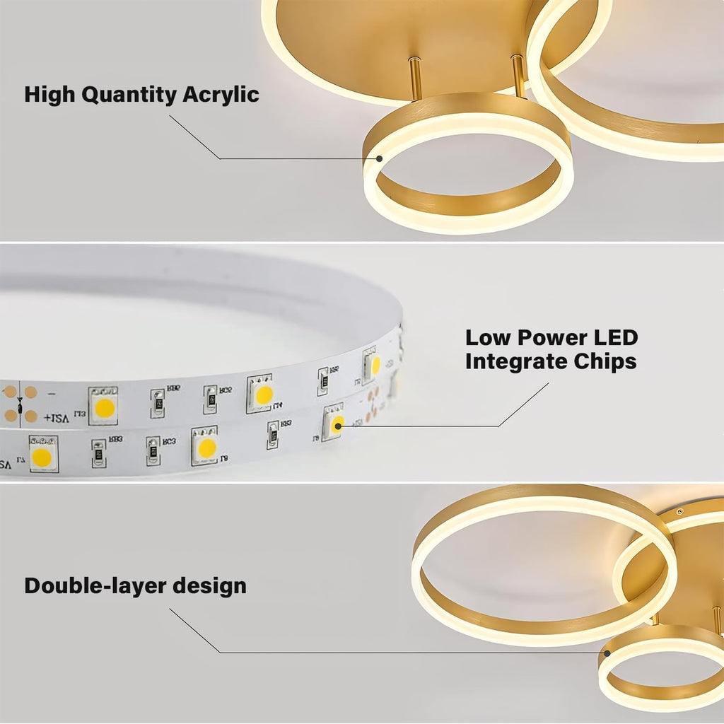 42W Dimmable LED Ceiling Light with Remote & Memory, Adjustable Color & Bright