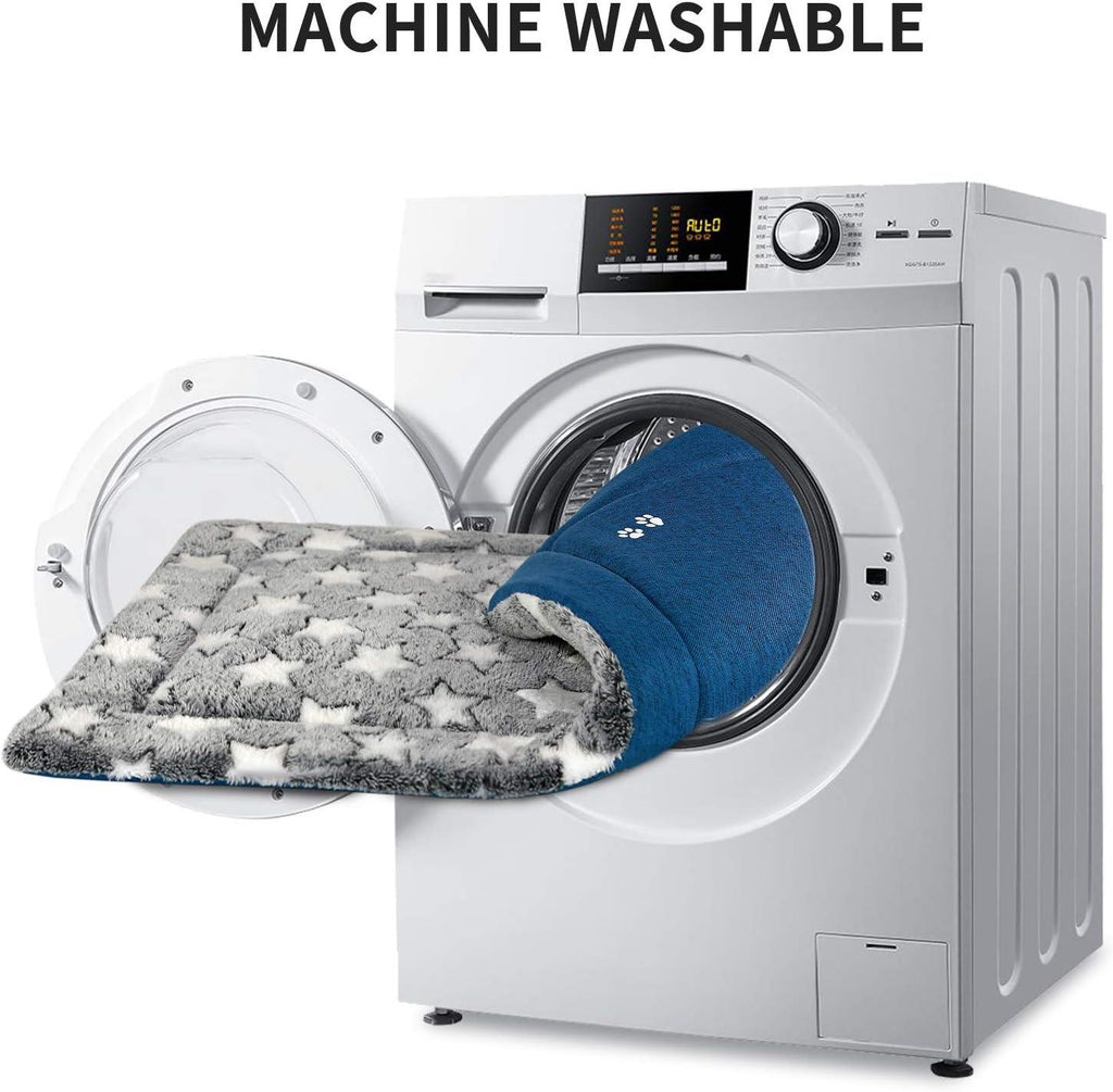 Dog Crate Mat Reversible Cool Warm 91x61cm Washable Foam Grey Blue KROSER